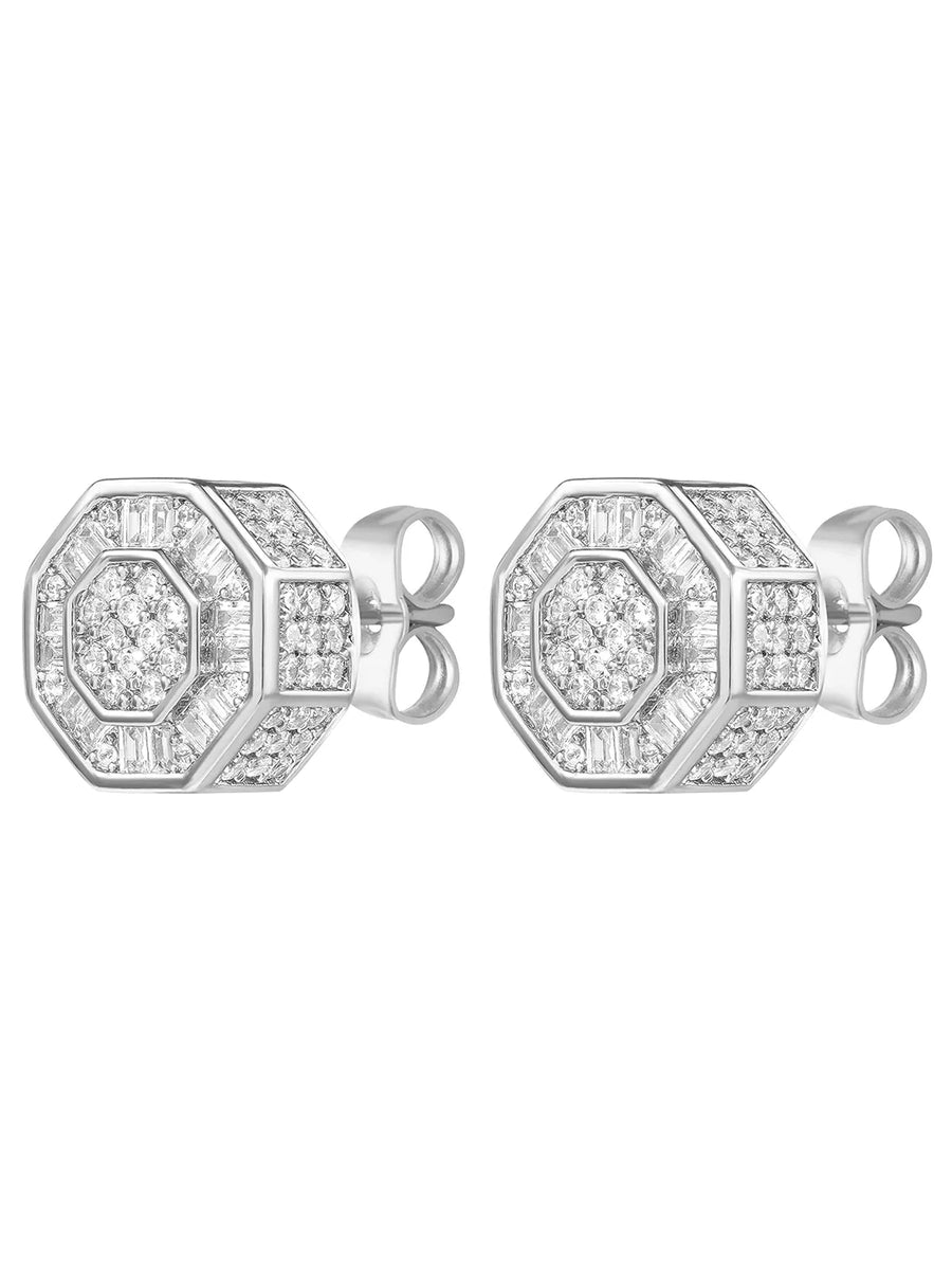 Peora Cluster CZ Stud Earrings - Rose Gold