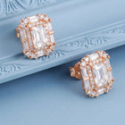 Peora Square CZ Stud Earrings - Rose Gold