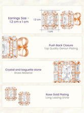 Peora Square CZ Stud Earrings - Rose Gold