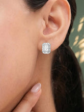 Peora Square CZ Stud Earrings - Silver