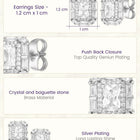 Peora Square CZ Stud Earrings - Silver
