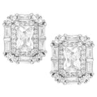 Peora Square CZ Stud Earrings - Silver