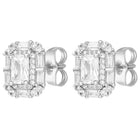 Peora Square CZ Stud Earrings - Silver