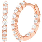 Peora Diamond Look Hoop Earrings - Rose Gold
