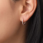 Peora Diamond Look Hoop Earrings - Rose Gold