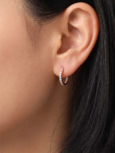 Peora Diamond Look Hoop Earrings - Rose Gold
