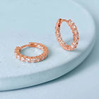 Peora Diamond Look Hoop Earrings - Rose Gold