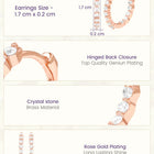 Peora Diamond Look Hoop Earrings - Rose Gold