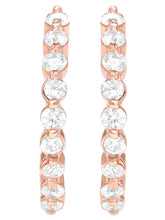 Peora Diamond Look Hoop Earrings - Rose Gold