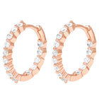 Peora Diamond Look Hoop Earrings - Rose Gold