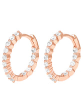 Peora Diamond Look Hoop Earrings - Rose Gold