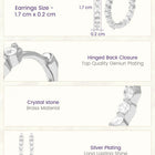 Peora Diamond Look Hoop Earrings - Silver