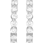 Peora Diamond Look Hoop Earrings - Silver