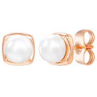 Peora Pearl Glow Stud Earrings - Rose Gold