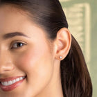Peora Pearl Glow Stud Earrings - Rose Gold