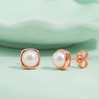 Peora Pearl Glow Stud Earrings - Rose Gold