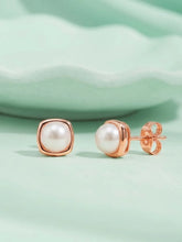 Peora Pearl Glow Stud Earrings - Rose Gold