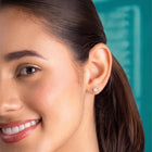 Peora Pearl Glow Stud Earrings - Silver