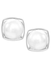 Peora Pearl Glow Stud Earrings - Silver