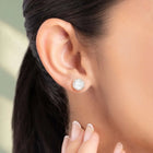 Peora Pearl Stud Earrings - Rose Gold
