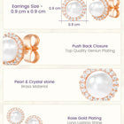 Peora Pearl Stud Earrings - Rose Gold
