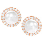 Peora Pearl Stud Earrings - Rose Gold