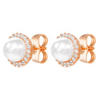 Peora Pearl Stud Earrings - Rose Gold
