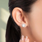Peora Pearl Stud Earrings - Silver