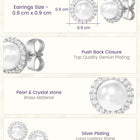 Peora Pearl Stud Earrings - Silver