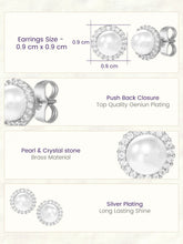 Peora Pearl Stud Earrings - Silver