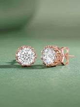 Peora Floral CZ Stud Earrings - Rose Gold