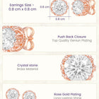 Peora Rose Gold Plated Floral CZ Stud Earrings