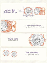 Peora Floral CZ Stud Earrings - Rose Gold