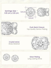 Peora Floral CZ Stud Earrings - Silver