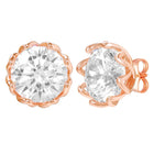 Peora Rose Gold Plated Crystal Stud Earrings