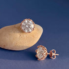 Peora Rose Gold Plated Crystal Stud Earrings