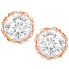 Peora Rose Gold Plated Crystal Stud Earrings
