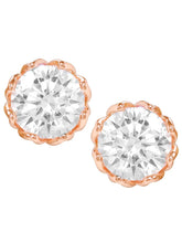Peora Crystal Stud Earrings - Rose Gold