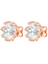 Peora Crystal Stud Earrings - Rose Gold