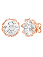 Peora Crystal Stud Earrings - Rose Gold