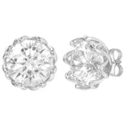 Peora Rhodium Plated Crystal Stud Earrings