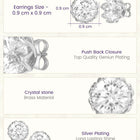 Peora Rhodium Plated Crystal Stud Earrings
