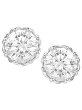 Peora Crystal Stud Earrings - Silver