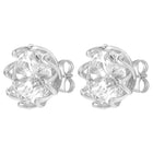 Peora Rhodium Plated Crystal Stud Earrings
