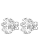 Peora Crystal Stud Earrings - Silver