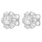 Peora Floral Crystal Stud Earrings - Silver