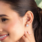 Peora Rose Gold Plated Classic Oval Stud Earrings