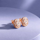 Peora Rose Gold Plated Classic Oval Stud Earrings