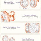 Peora Rose Gold Plated Classic Oval Stud Earrings