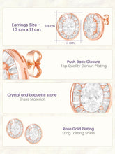 Peora Classic Oval Stud Earrings - Rose Gold